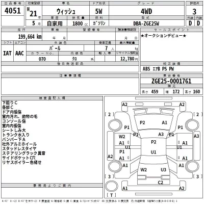 Toyota WISH  с аукциона в Японии