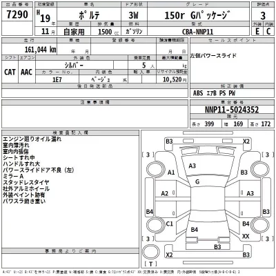 Toyota PORTE  с аукциона в Японии
