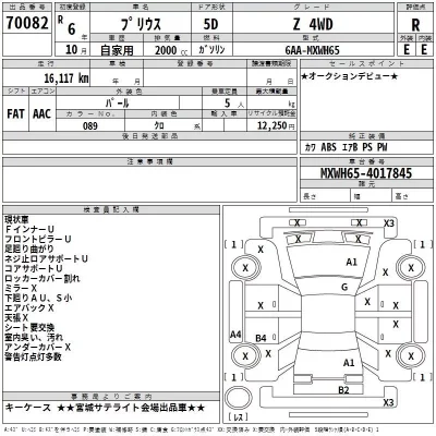 Toyota PRIUS  с аукциона в Японии