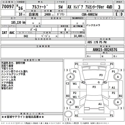 Toyota ALPHARD  с аукциона в Японии
