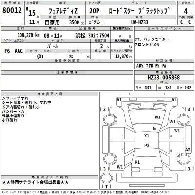 Nissan FAIRLADYZ  с аукциона в Японии