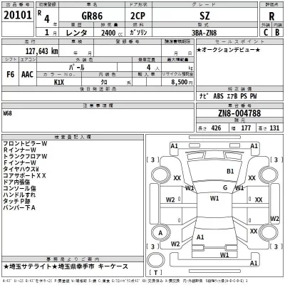 Toyota 86  с аукциона в Японии