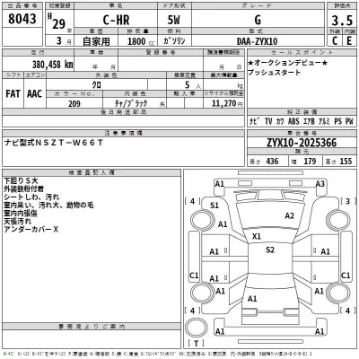 Toyota C-HR  с аукциона в Японии