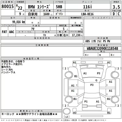 BMW 1-Series  с аукциона в Японии