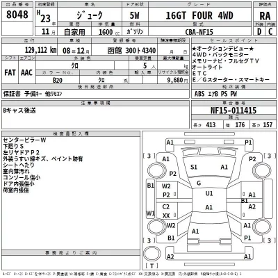 Nissan JUKE  с аукциона в Японии