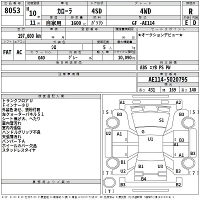 Toyota COROLLA  с аукциона в Японии