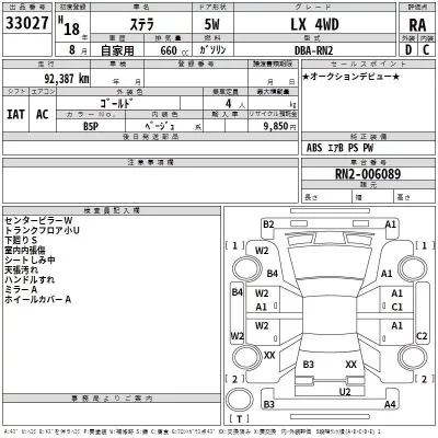 Subaru STELLA  с аукциона в Японии