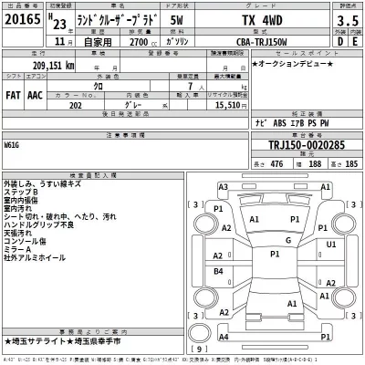 Toyota LAND CRUISER PRADO  с аукциона в Японии