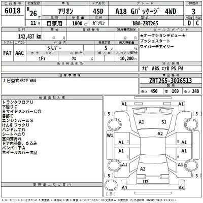 Toyota ALLION  с аукциона в Японии