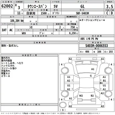 Toyota TOWN ACE VAN  с аукциона в Японии