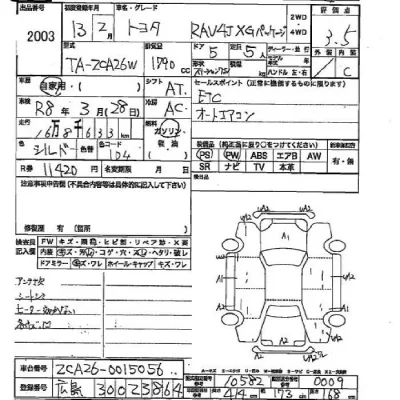 Toyota RAV4  с аукциона в Японии
