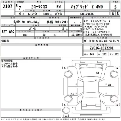 Toyota COROLLA CROSS  с аукциона в Японии