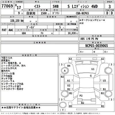 Toyota IST  с аукциона в Японии