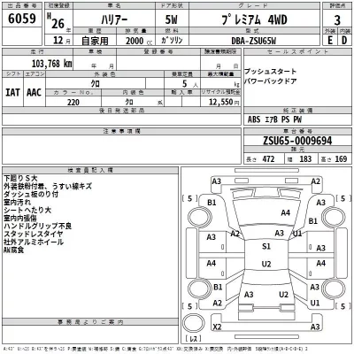 Toyota HARRIER  с аукциона в Японии