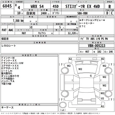 Subaru WRX  с аукциона в Японии