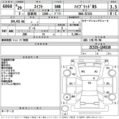 Suzuki SWIFT  с аукциона в Японии