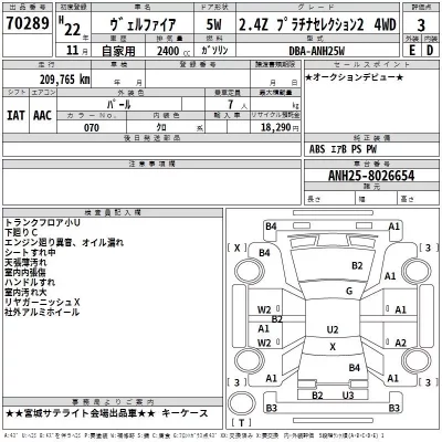 Toyota VELLFIRE  с аукциона в Японии