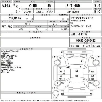 Toyota C-HR  с аукциона в Японии