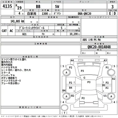 Toyota BB  с аукциона в Японии
