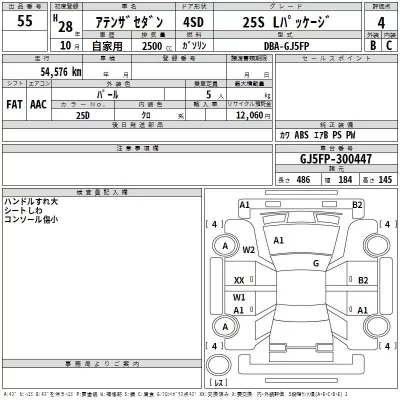 Mazda ATENZA SEDAN  с аукциона в Японии