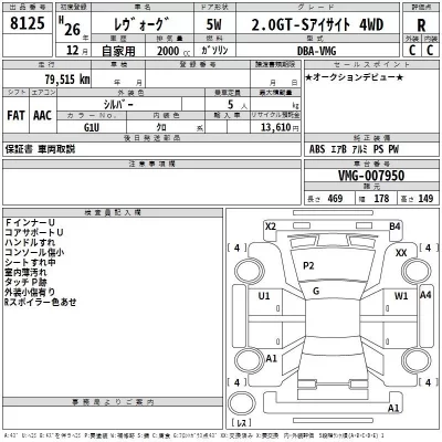 Subaru LEVORG  с аукциона в Японии