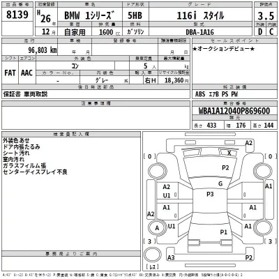 BMW 1-Series  с аукциона в Японии