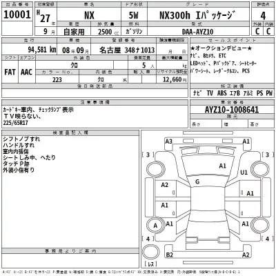 Lexus NX  с аукциона в Японии