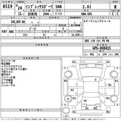 Subaru IMPREZA  с аукциона в Японии