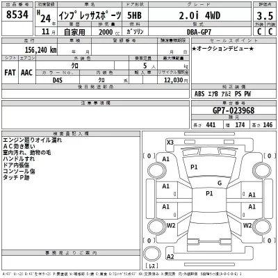 Subaru IMPREZA  с аукциона в Японии