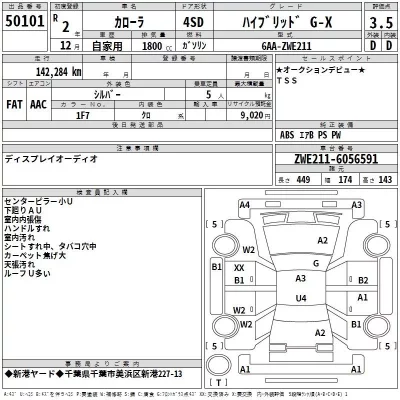Toyota COROLLA  с аукциона в Японии