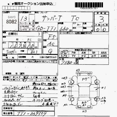 Subaru SAMBAR  с аукциона в Японии