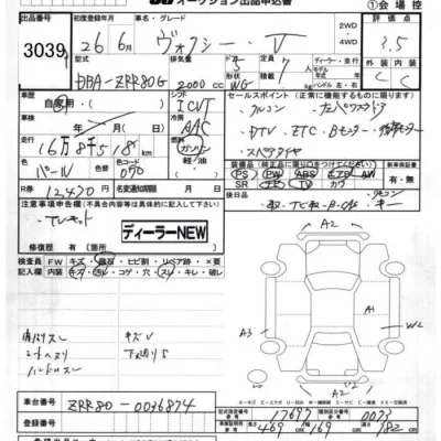 Toyota VOXY  с аукциона в Японии