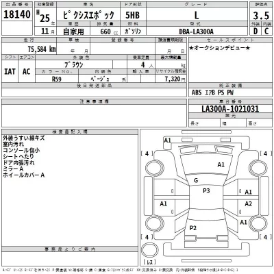 Toyota PIXIS EPOCH  с аукциона в Японии