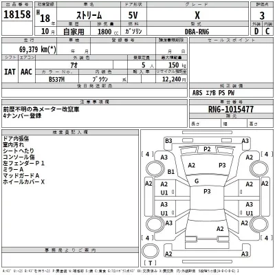 Honda STREAM  с аукциона в Японии