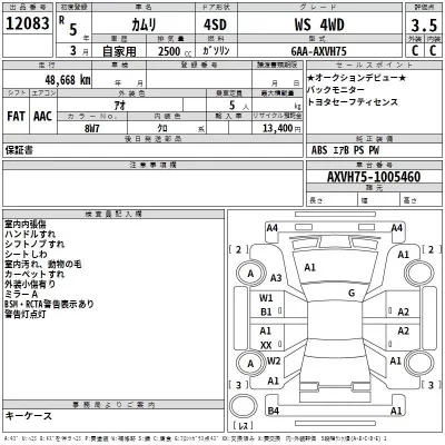 Toyota CAMRY  с аукциона в Японии