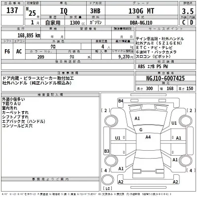 Toyota IQ  с аукциона в Японии