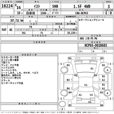 Toyota IST  с аукциона в Японии