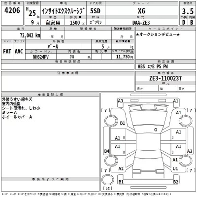 Honda INSIGHT  с аукциона в Японии