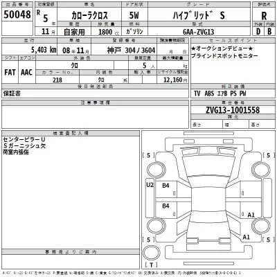 Toyota COROLLA CROSS  с аукциона в Японии