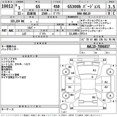 Lexus GS  с аукциона в Японии