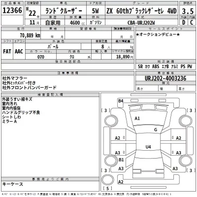 Toyota LAND CRUISER  с аукциона в Японии