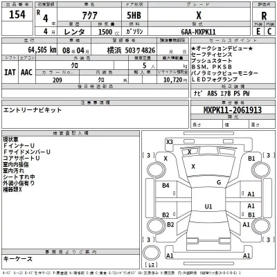 Toyota AQUA  с аукциона в Японии