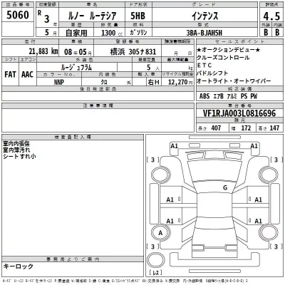 Renault LUTECIA  с аукциона в Японии