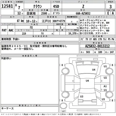 Toyota CROWN  с аукциона в Японии
