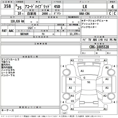 Honda ACCORD  с аукциона в Японии
