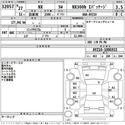 Lexus NX  с аукциона в Японии