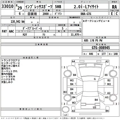 Subaru IMPREZA  с аукциона в Японии
