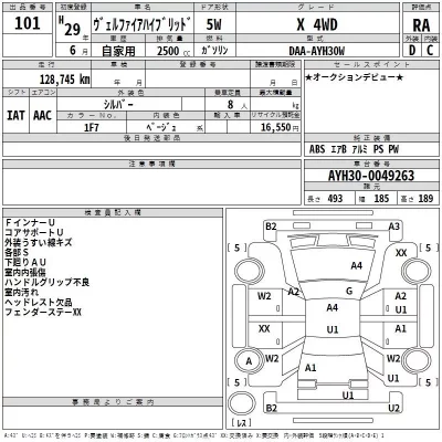 Toyota VELLFIRE  с аукциона в Японии