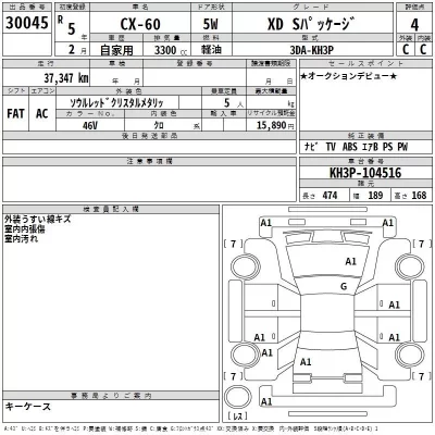 Mazda CX-60  с аукциона в Японии