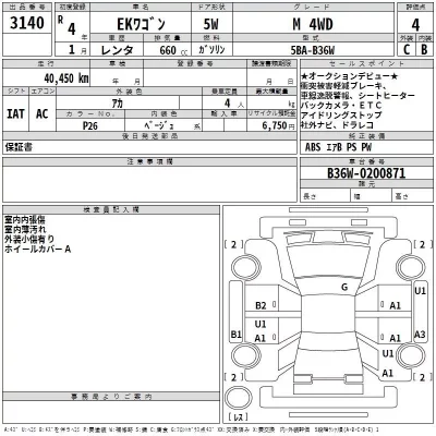 Mitsubishi EK WAGON  с аукциона в Японии
